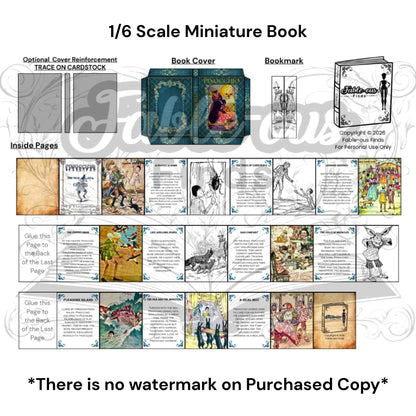 Printable Pinocchio Miniature Book - Instant PDF Download