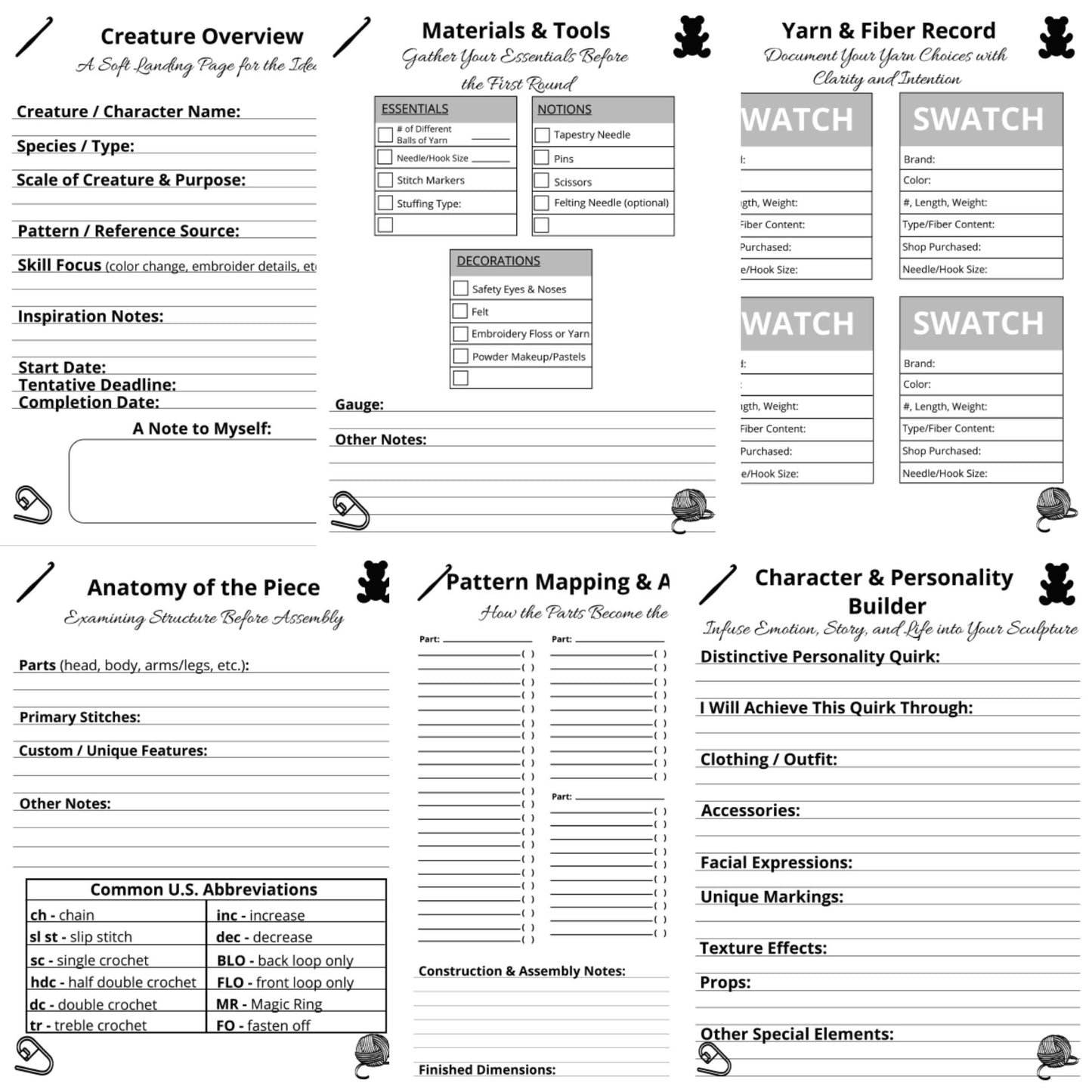 The Amigurumi Log - Instant PDF Download