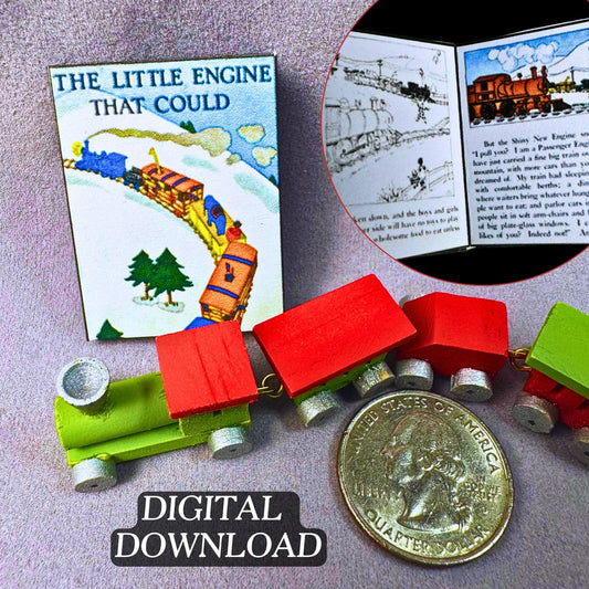 Printable The Little Engine That Could Miniature Book - Instant PDF Download