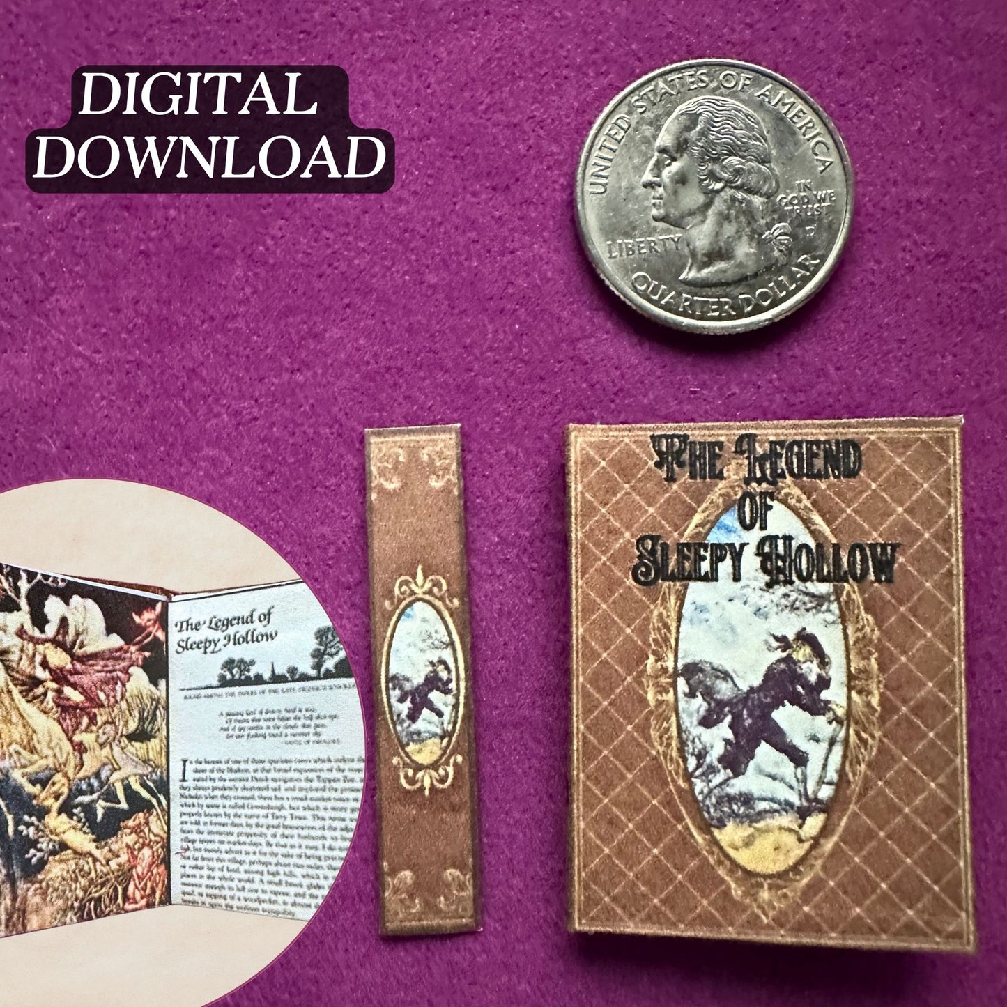 Printable The Legend of Sleepy Hollow Miniature Book - Headless Horseman Instant PDF Download