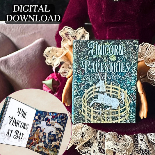 Printable Unicorn Tapestries Miniature Book - Instant PDF Download
