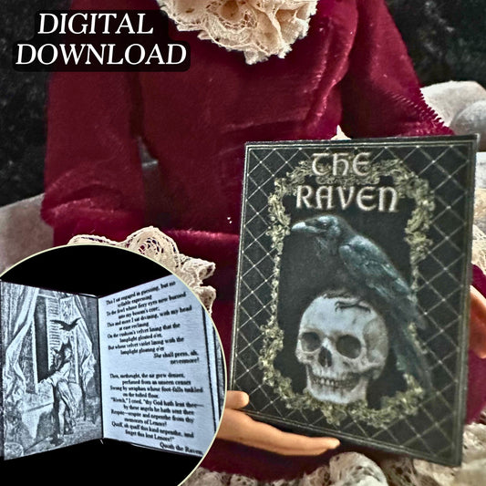 Printable The Raven Miniature Book - Gustave Dore Illustrations Instant PDF Download