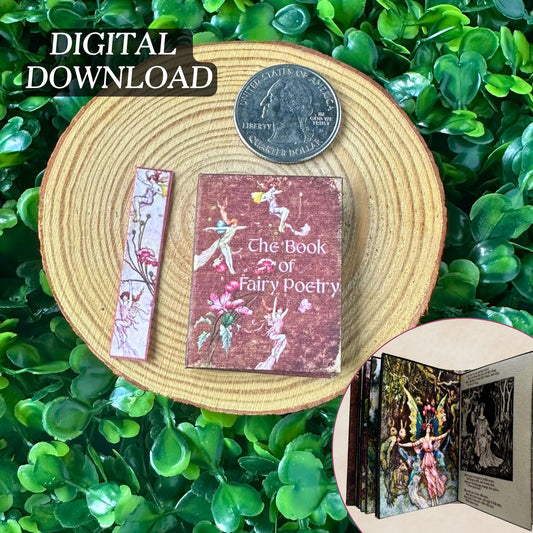 Printable The Book of Fairy Poetry Miniature Book - Instant PDF Download