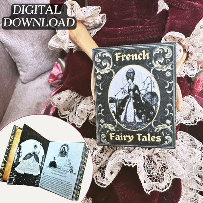 Printable French Fairy Tales Miniature Book - Instant PDF Download