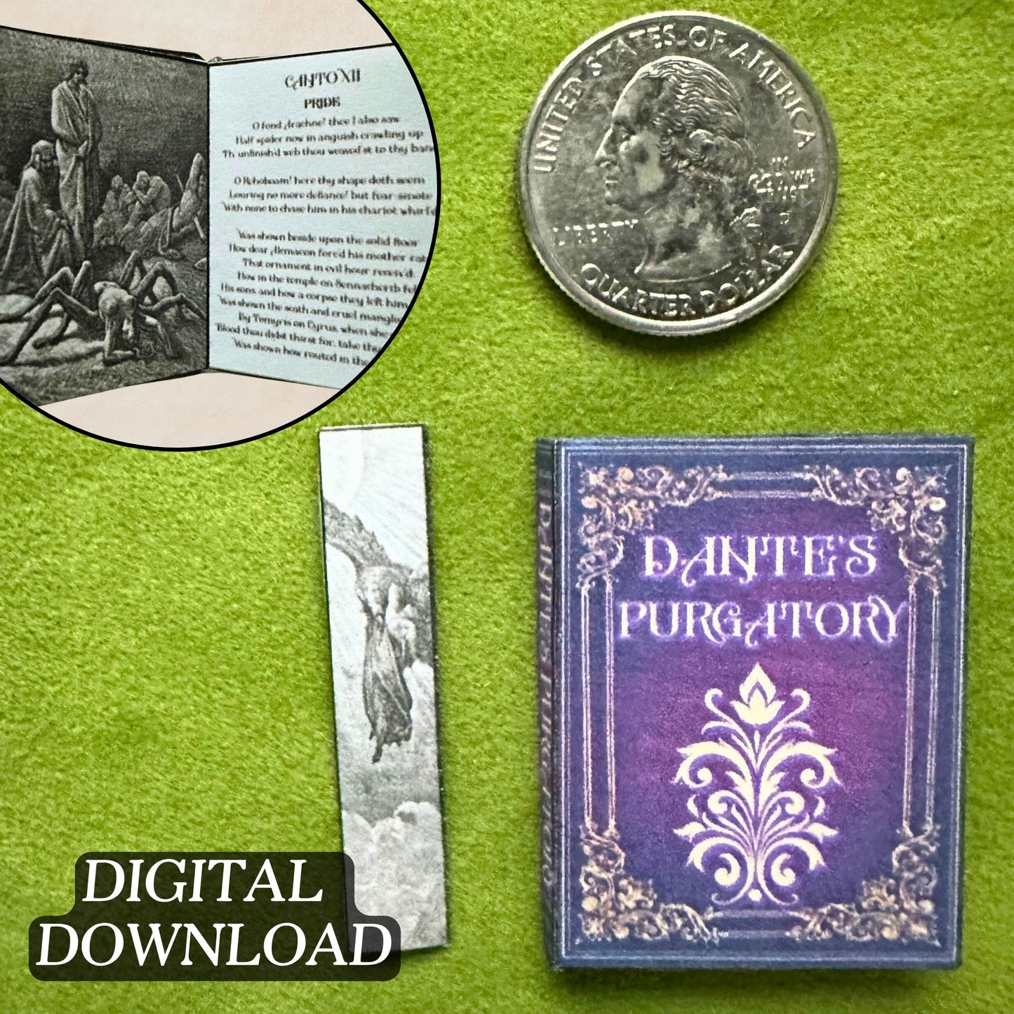 Printable Dante's Purgatory Miniature Book - Instant PDF Download