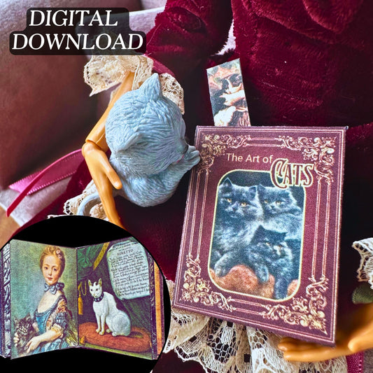Printable Cats Miniature Book of Art - Instant PDF Download