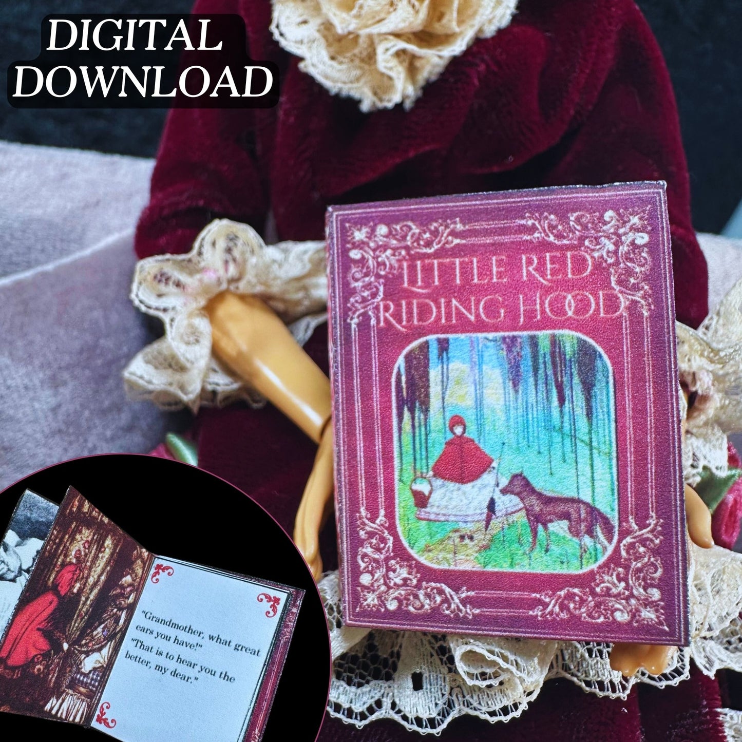 Printable Little Red Riding Hood Miniature Book - Instant PDF Download