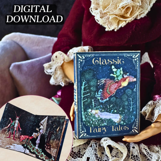 Printable Classic Fairy Tales Miniature Book - Instant PDF Download
