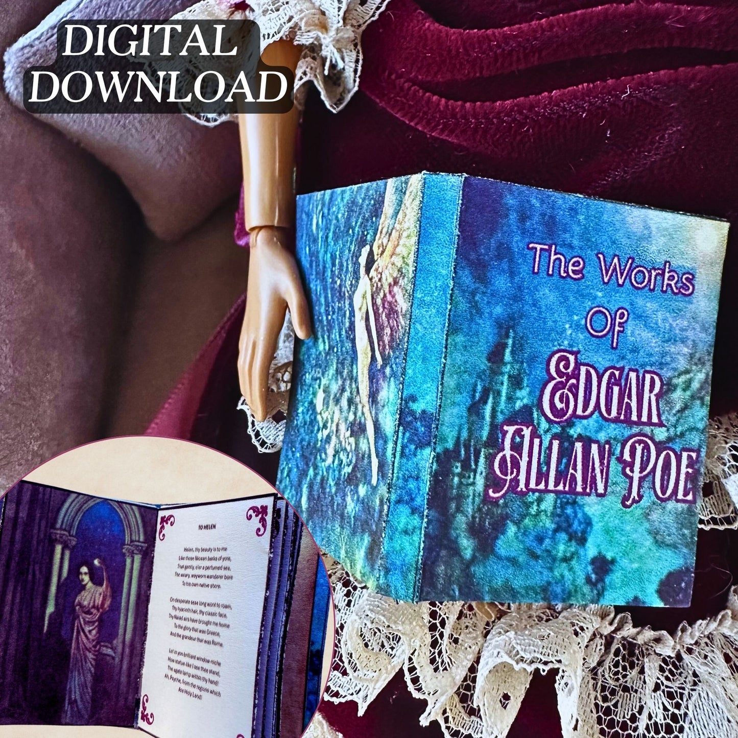 Printable Edgar Allan Poe Miniature Book - Instant PDF Download