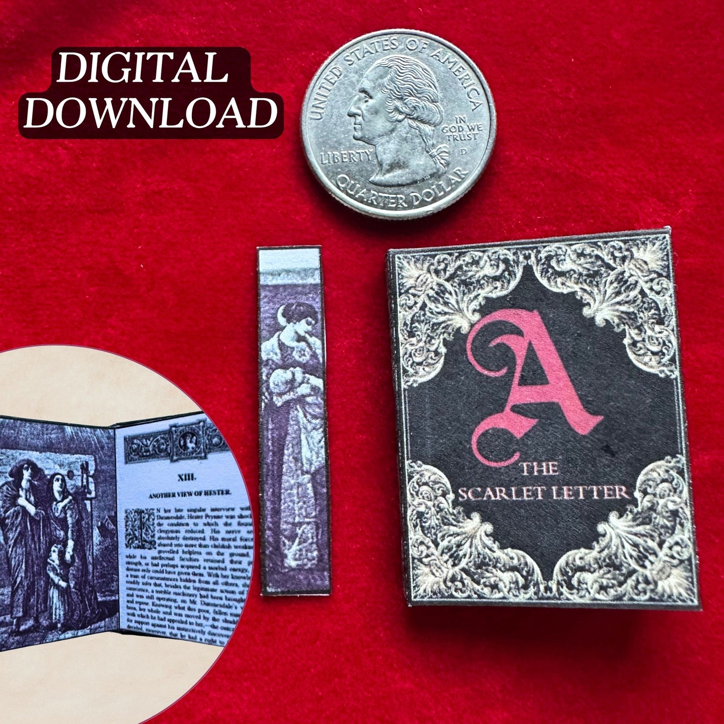 Printable The Scarlet Letter Miniature Book - Instant PDF Download