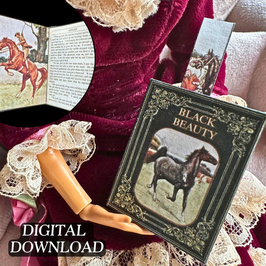 Printable Black Beauty Miniature Book - Instant PDF Download