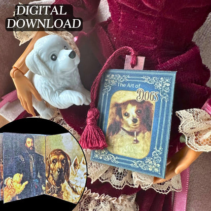 Printable Dogs Miniature Book of Art - Instant PDF Download