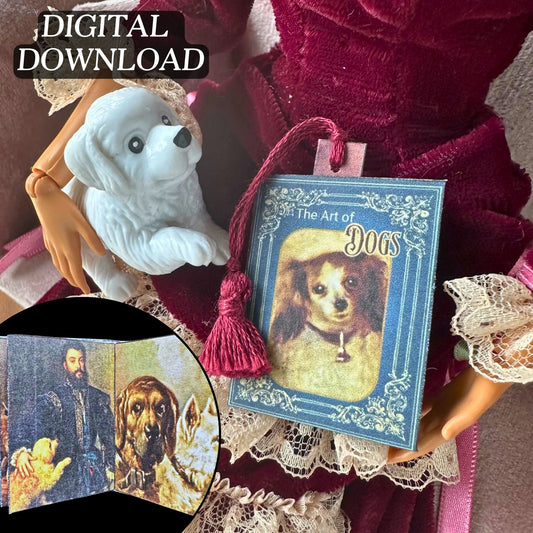 Printable Dogs Miniature Book of Art - Instant PDF Download