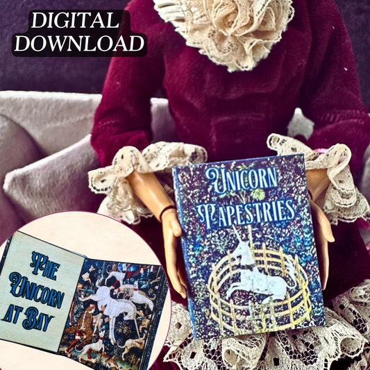 Printable Unicorn Tapestries Miniature Book - Instant PDF Download
