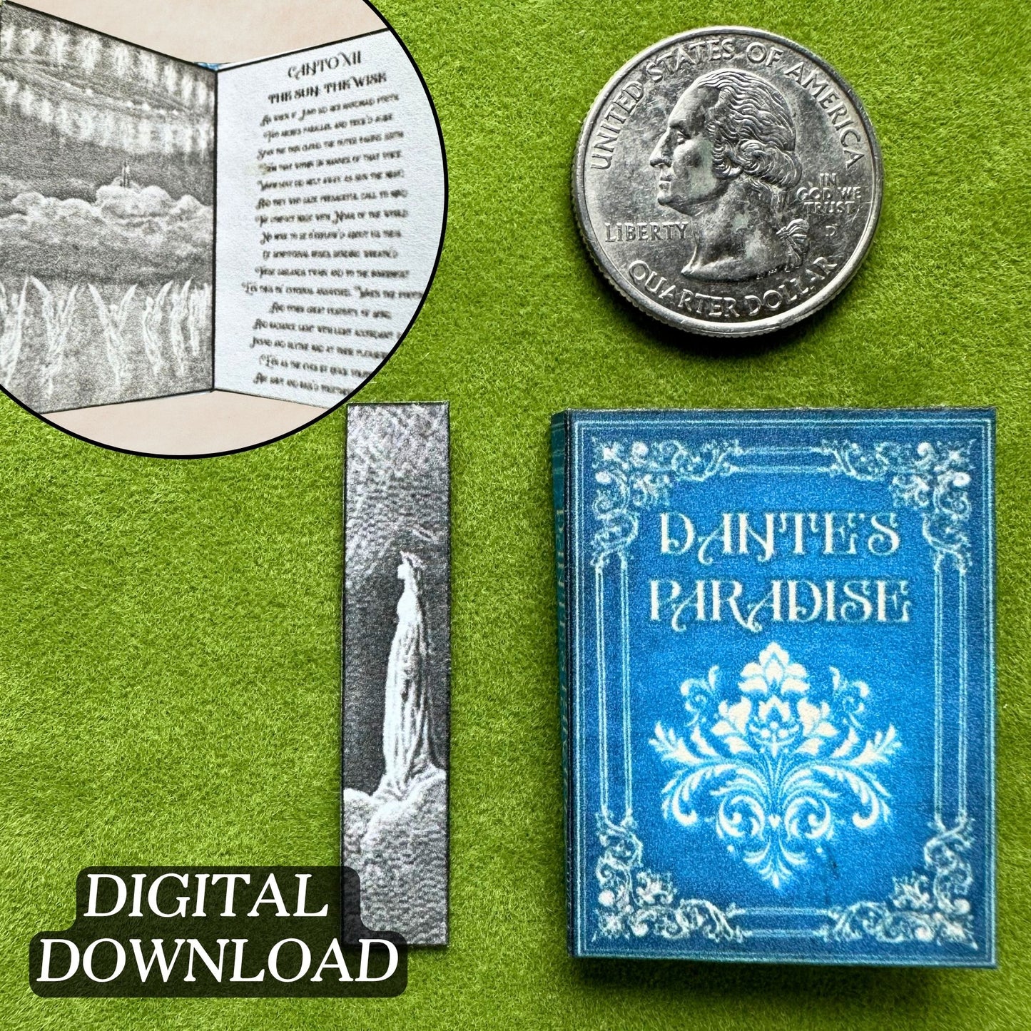 Printable Dante's Paradise Miniature Book - Instant PDF Download