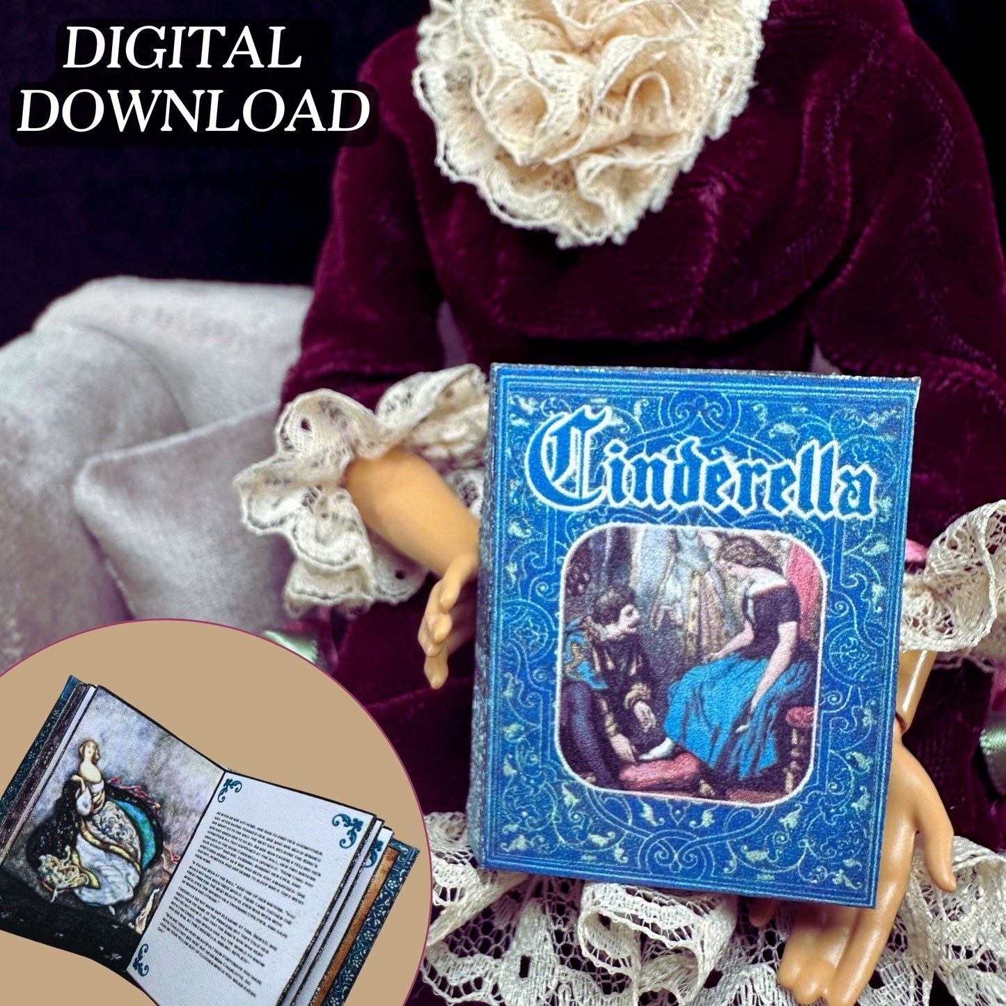 Printable Cinderella Miniature Book - Instant PDF Download