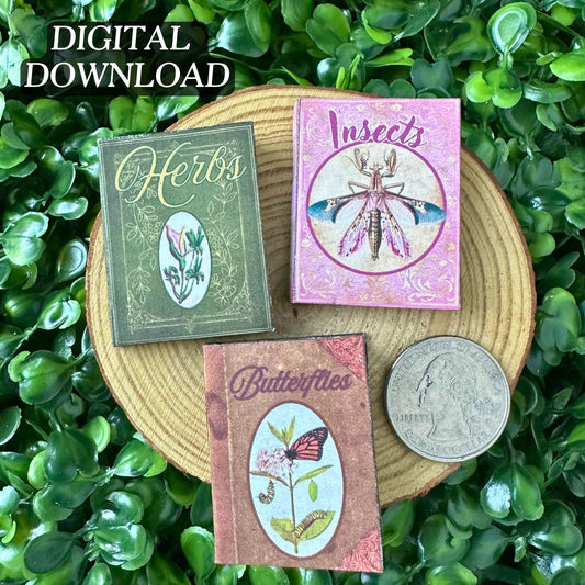 Printable Nature Reference Miniature Book Bundle of 3 - Instant PDF Download