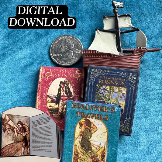 Printable Island Adventures Miniature Book Bundle of 3 - Instant PDF Download
