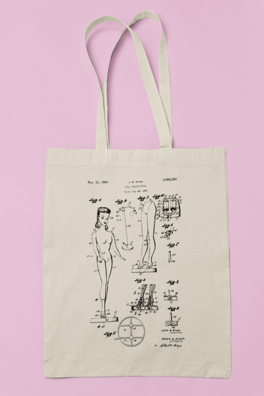 Doll Construction Patent Tote Bag