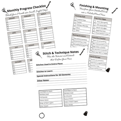 The Embroiderer's Log: A Planning Journal for Stitchers and Textile Storytellers - Instant PDF Download