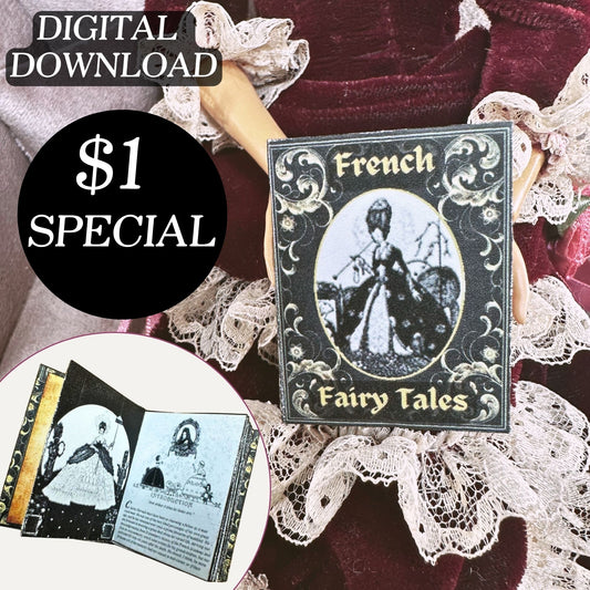 Printable French Fairy Tales Miniature Book - Instant PDF Download