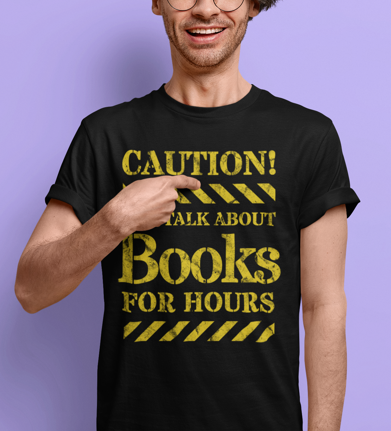 Caution! Can Talk About Books For Hours Unisex Short Sleeve T-shirt