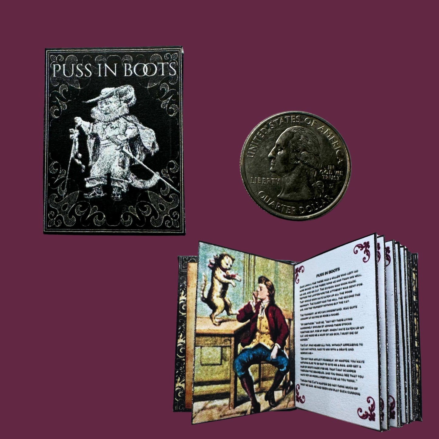 Printable Puss in Boots Miniature Book - Instant PDF Download