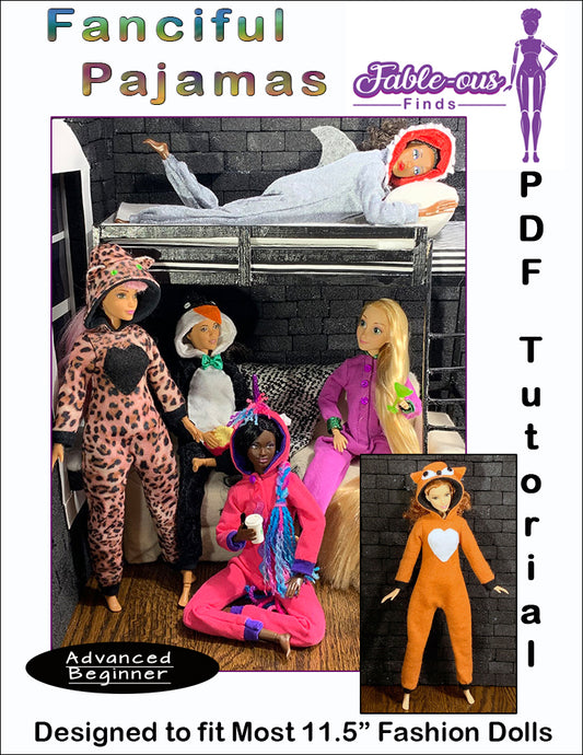 Barbie Fanciful Pajamas PDF Sewing Pattern Cover