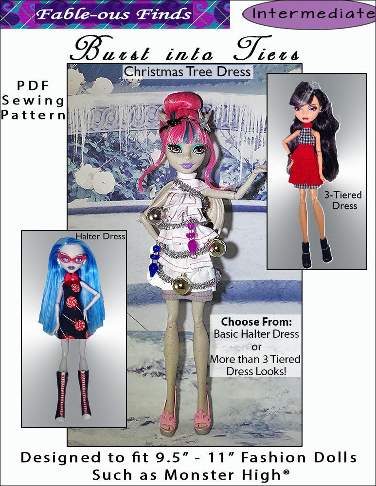 Monster High and Ever After High Burst into Tiers Sewing Pattern Cover
