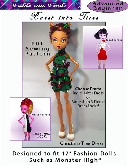 17" Monster High Burst into Tiers Sewing Pattern Cover