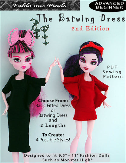 Monster High and Ever After High Batwing Dress Sewing Pattern Cover