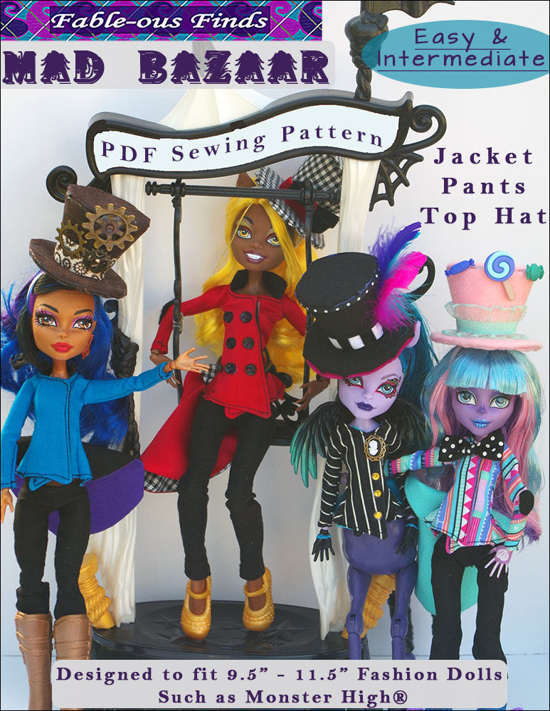 Monster High Mad Bazaar Sewing Pattern Cover
