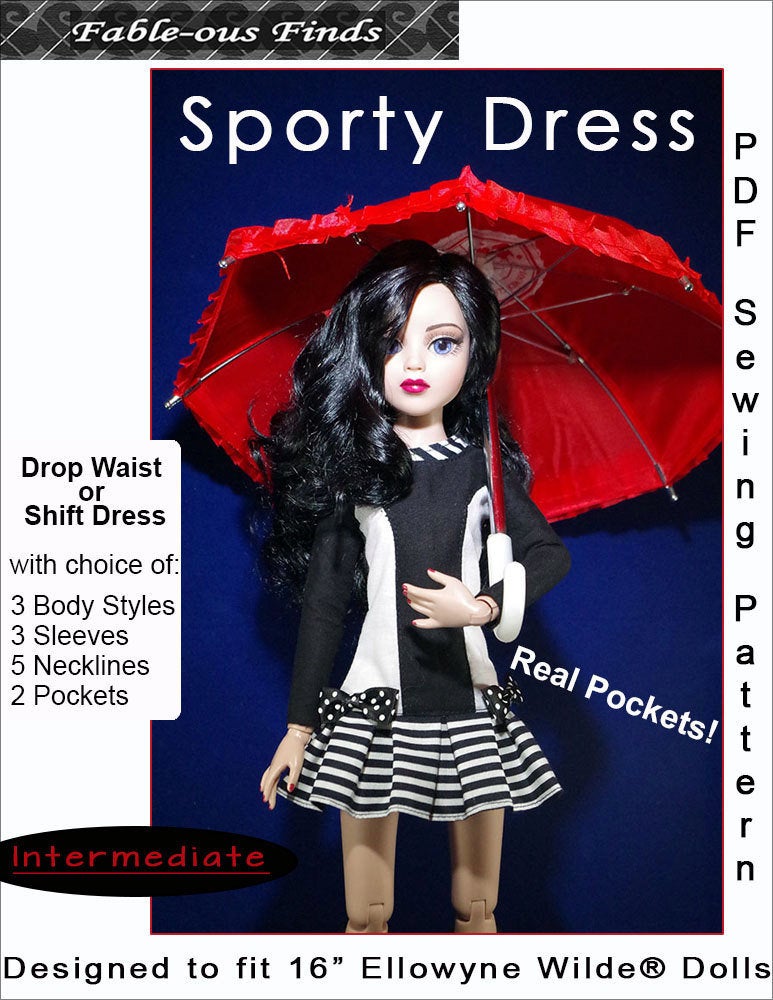 Ellowyne Wilde Sporty Dress PDF Sewing Pattern Cover