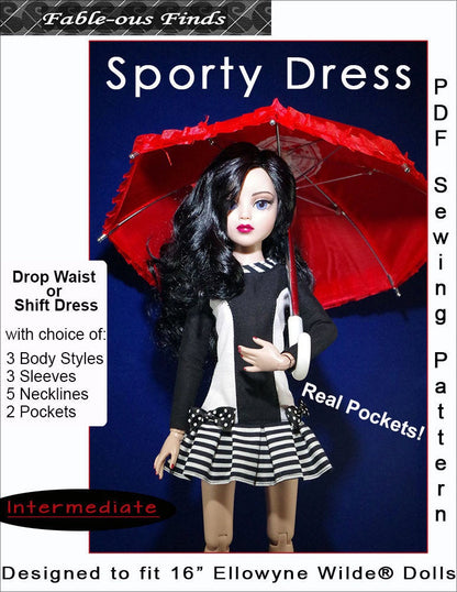 Ellowyne Wilde Sporty Dress PDF Sewing Pattern Cover