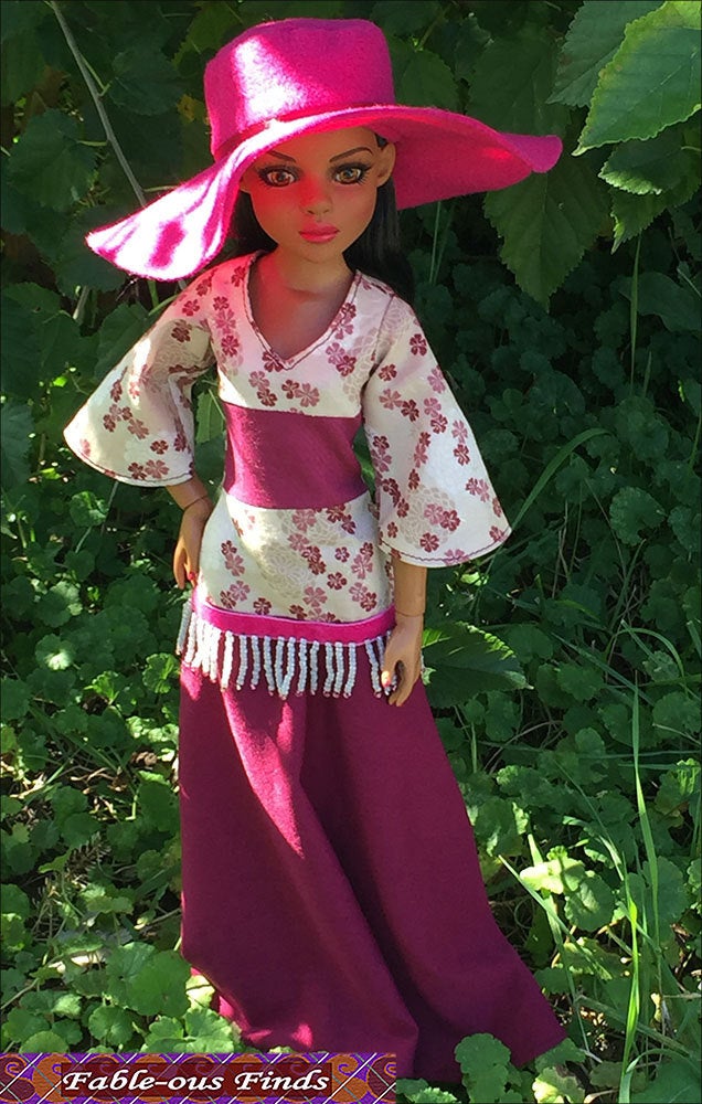 Bohemian Beauty Maxi Dress and Floppy Hat Front View