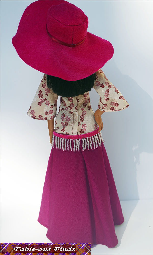 Bohemian Beauty Maxi Dress and Floppy Hat Back View