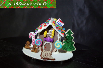 Gingerbread House for Dolls Decorated Closeup 2